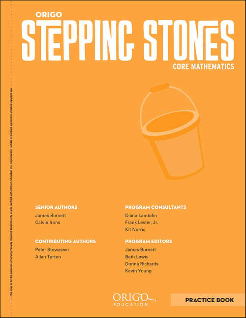 Book cover of ORIGO Stepping Stones, Core Mathematics [Grade 2], Practice Book