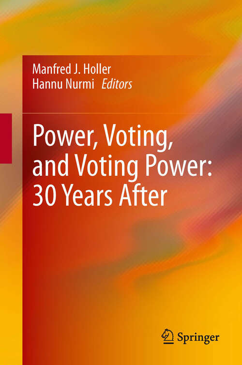 Book cover of Power, Voting, and Voting Power: 30 Years After