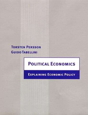 Book cover of Political Economics: Explaining Economic Policy