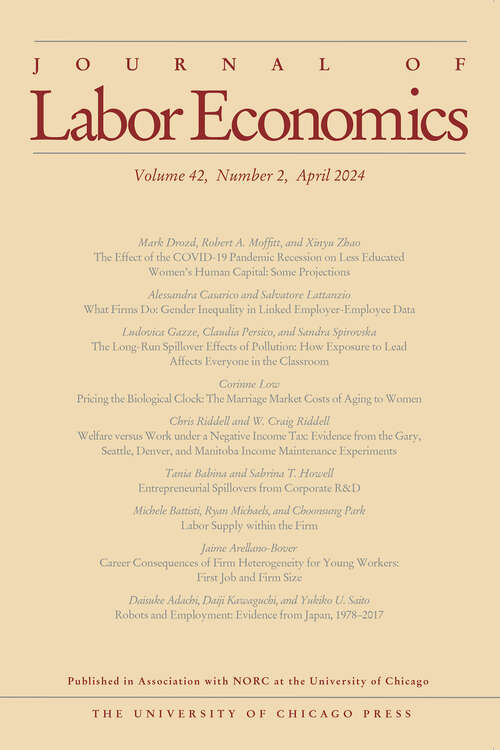 Book cover of Journal of Labor Economics, volume 42 number 2 (April 2024)