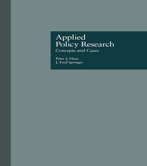 Book cover of Applied Policy Research: Concepts and Cases