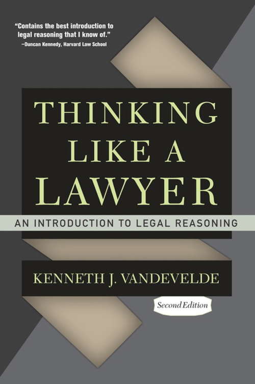 Book cover of Thinking Like a Lawyer