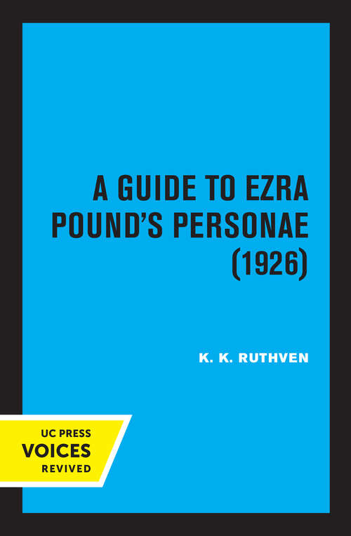 Book cover of A Guide to Ezra Pound's Personae (1926)