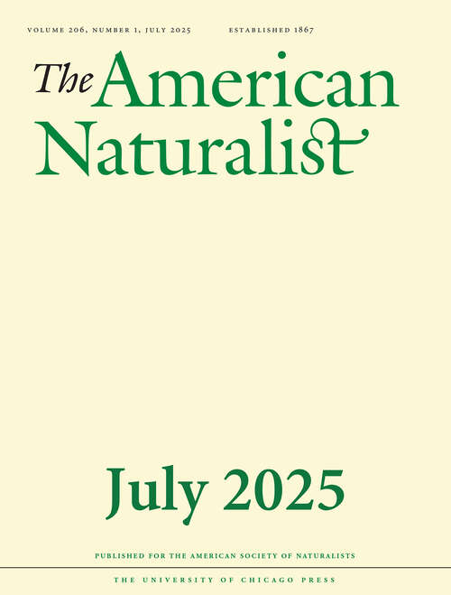 Book cover of The American Naturalist, volume 206 number 1 (July 2025)