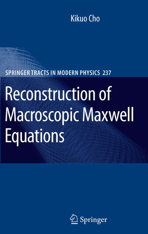 Book cover of Reconstruction of Macroscopic Maxwell Equations