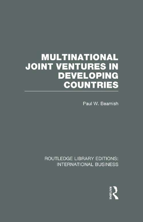Book cover of Multinational Joint Ventures in Developing Countries (Routledge Library Editions: International Business)