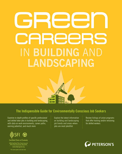 Book cover of Green Careers in Building and Landscaping: Professional and Skilled Jobs