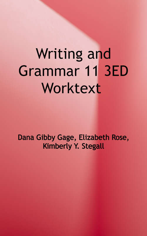 Book cover of Writing and Grammar 11 (Third Edition)