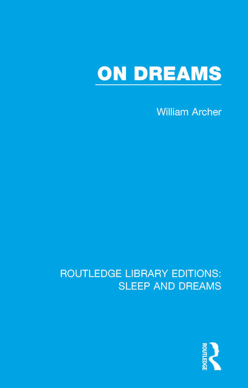 Book cover of On Dreams (Routledge Library Editions: Sleep and Dreams #1)