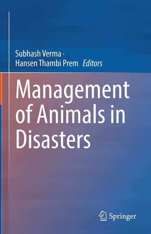 Book cover of Management of Animals in Disasters (1st ed. 2022)