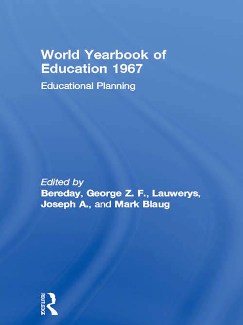 World Yearbook of Education 1967: Educational Planning (World Yearbook of Education)
