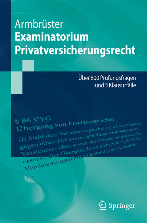 Book cover of Examinatorium Privatversicherungsrecht