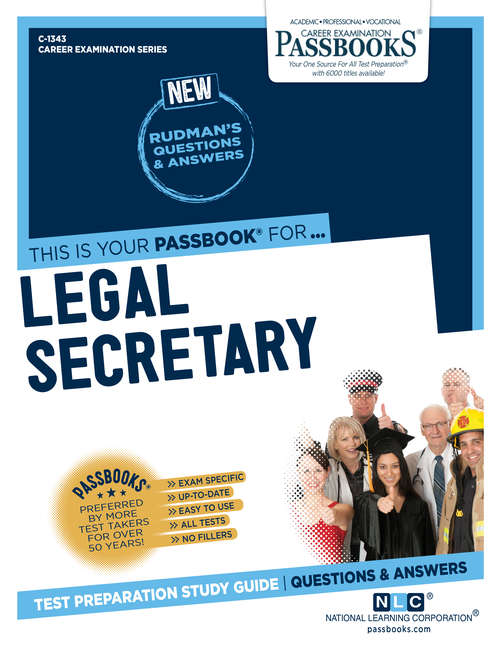 Book cover of Legal Secretary: Passbooks Study Guide (Career Examination Series: C-1343)