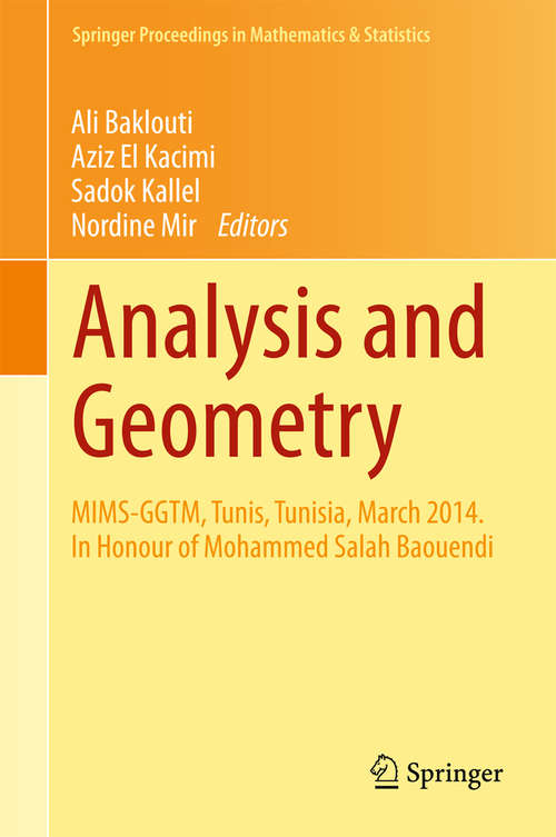 Book cover of Analysis and Geometry