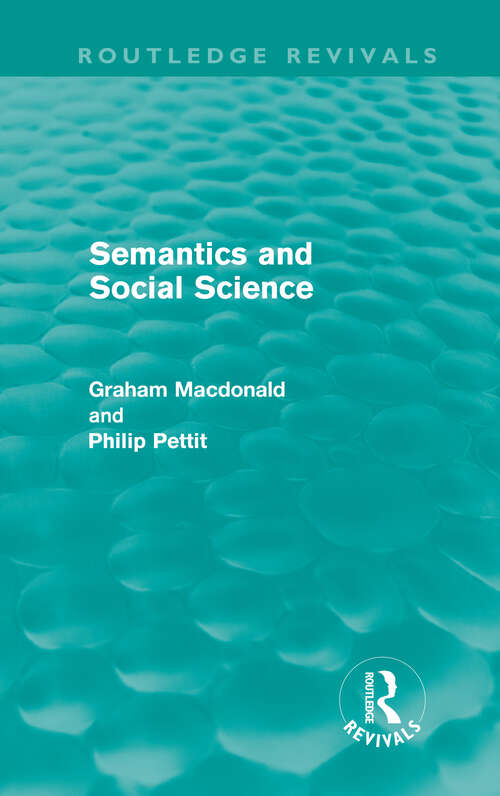 Semantics and Social Science (Routledge Revivals)