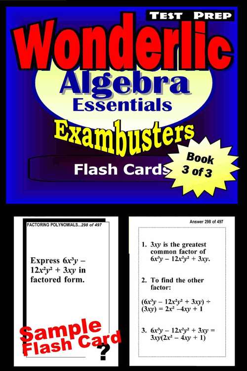 Book cover of Wonderlic Test Prep Flash Cards: Algebra Review (Exambusters Wonderlic Workbook: 3 of 3)