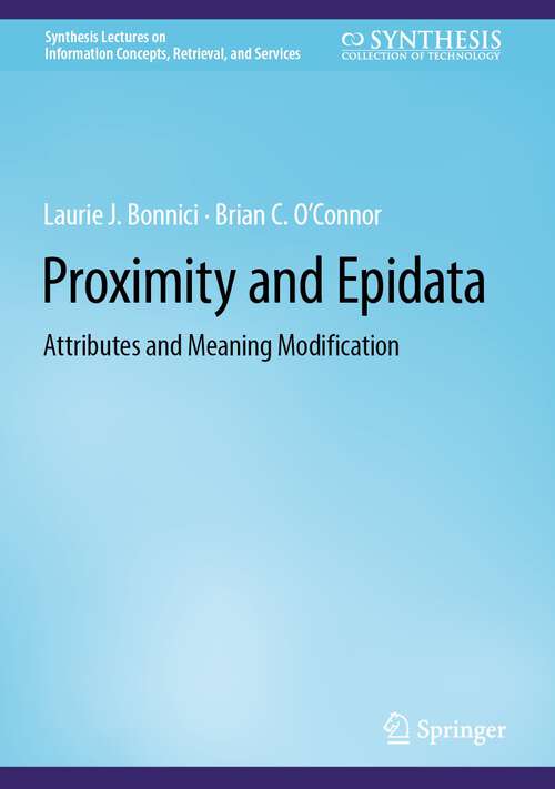 Cover image of Proximity and Epidata