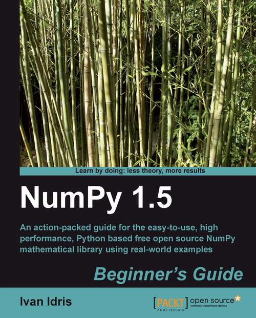 Book cover of NumPy 1.5 Beginner's Guide