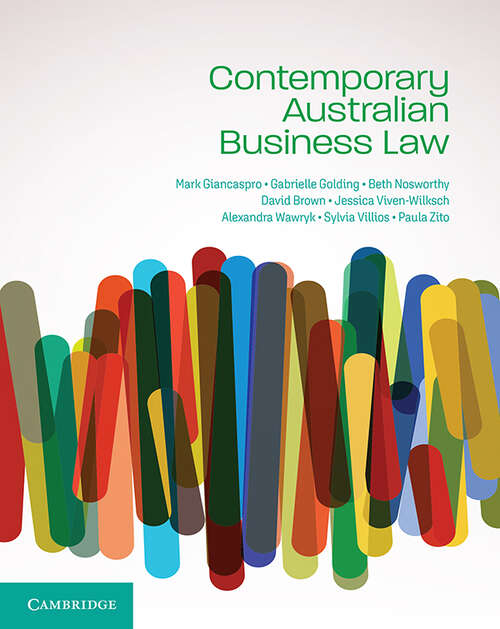 Book cover of Contemporary Australian Business Law