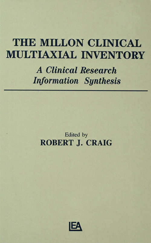 The Millon Clinical Multiaxial Inventory: A Clinical Research Information Synthesis