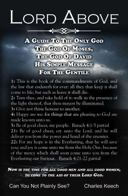 Book cover of Lord Above: A Guide to the Only God, the God of Moses, the God of David, His Simple Message for the Gentile