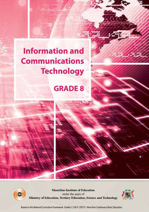 Book cover of Information and Communications Technology class 8 - MIE