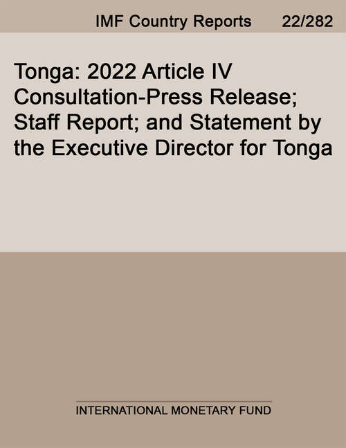Book cover of Tonga: 2022 Article IV Consultation-Press Release; Staff Report; and Statement by the Executive Director for Tonga