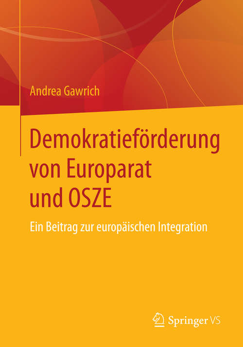 Book cover of Demokratieförderung von Europarat und OSZE