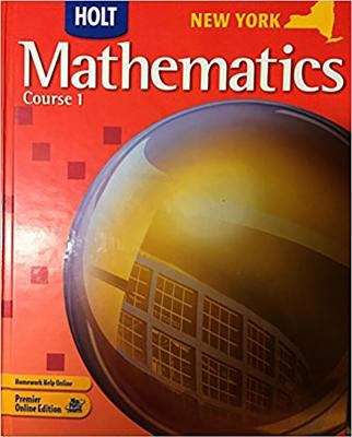 Book cover of Holt Mathematics Course 1, New York