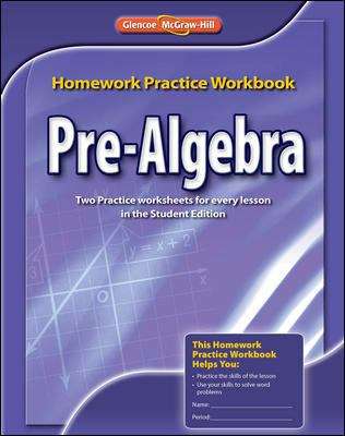 Book cover of Pre-Algebra: Homework Practice Workbook