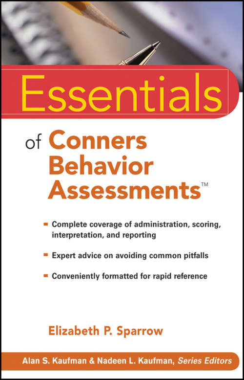 Book cover of Essentials of Conners Behavior Assessments