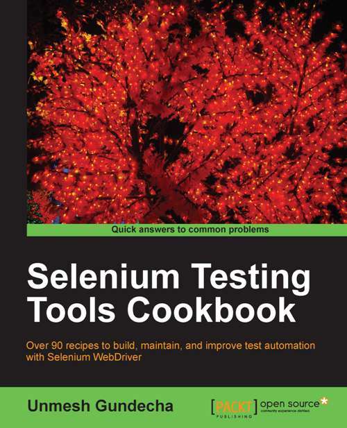 Book cover of Selenium Testing Tools Cookbook