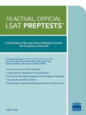 Book cover of 10 Actual, Official LSAT Prep Tests