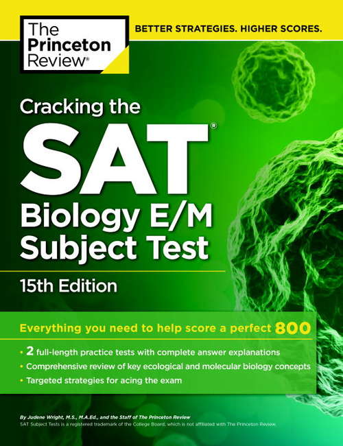 Book cover of Cracking the SAT Biology E/M Subject Test, 15th Edition