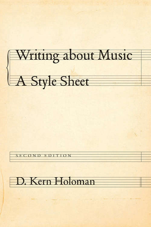 Book cover of Writing about Music