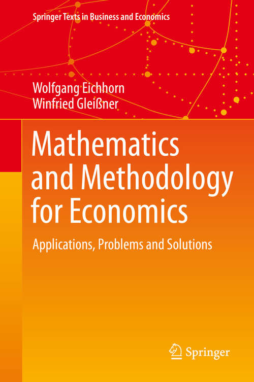 Book cover of Mathematics and Methodology for Economics