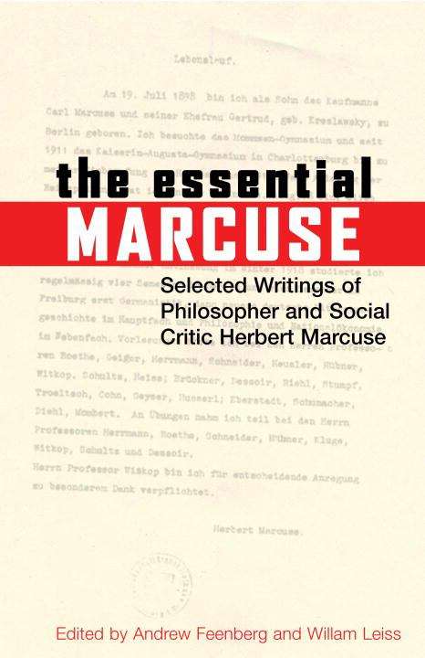Book cover of The Essential Marcuse: Selected Writings of Philosopher and Social Critic Herbert Marcuse