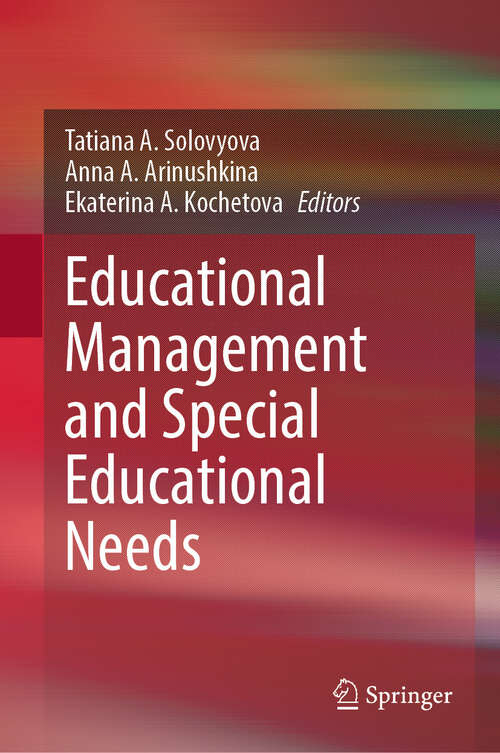 Book cover of Educational Management and Special Educational Needs (2024)