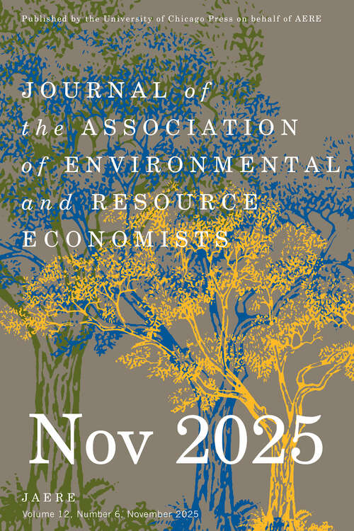 Book cover of Journal of the Association of Environmental and Resource Economists, volume 12 number 6 (November 2025)