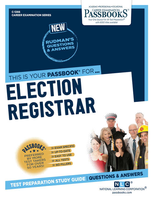 Book cover of Election Registrar: Passbooks Study Guide (Career Examination Series)