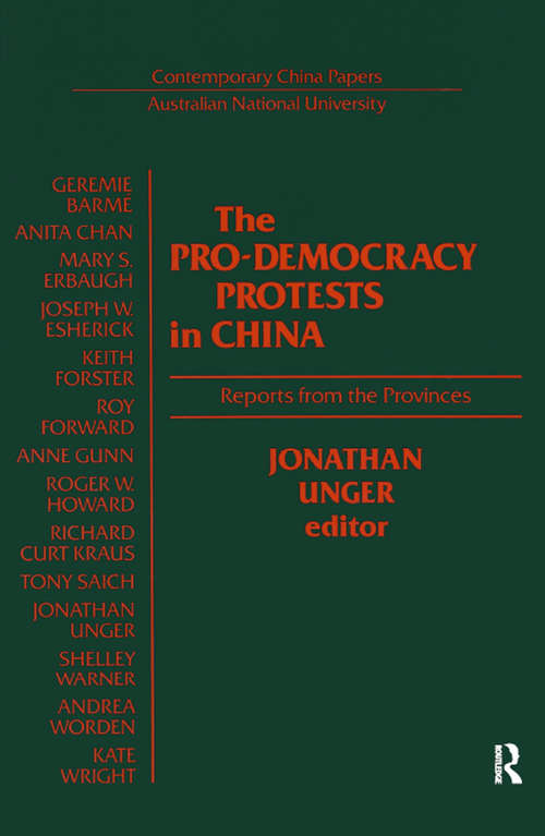 Cover image of The Pro-democracy Protests in China
