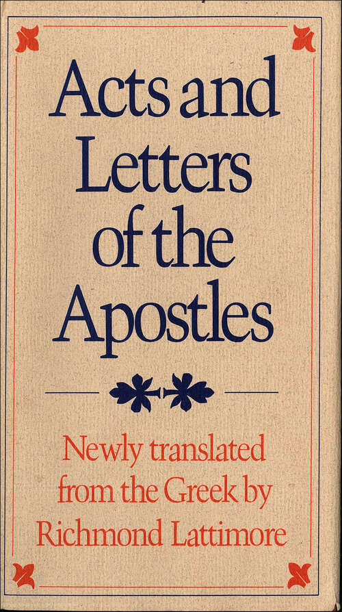 Book cover of Acts and Letters of the Apostles