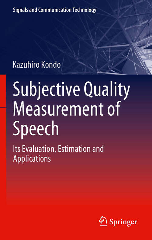 Book cover of Subjective Quality Measurement of Speech