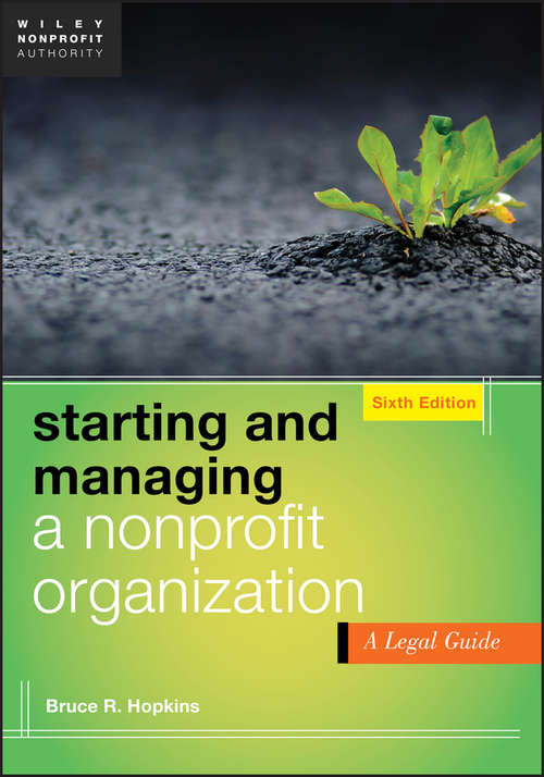Book cover of Starting and Managing a Nonprofit Organization