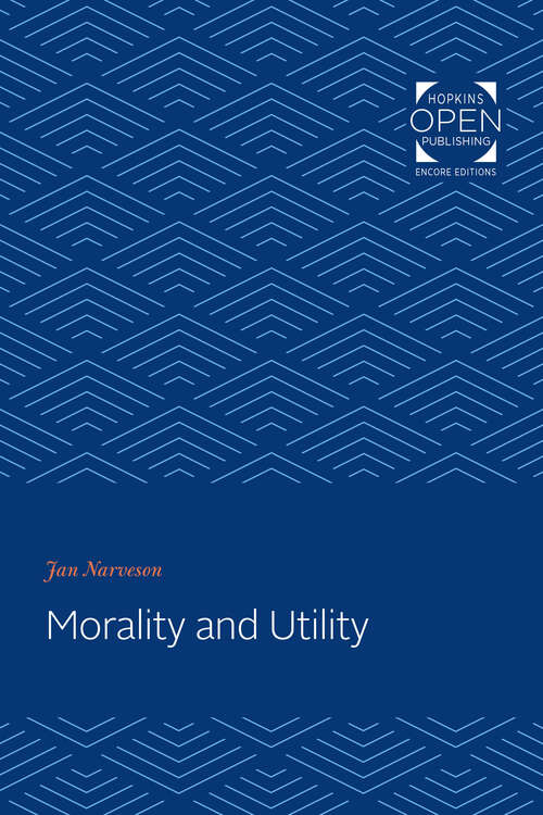 Book cover of Morality and Utility