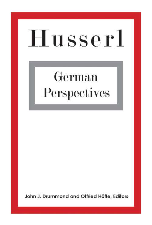 Book cover of Husserl: German Perspectives (1) (The\a To Z Guide Ser. #166)