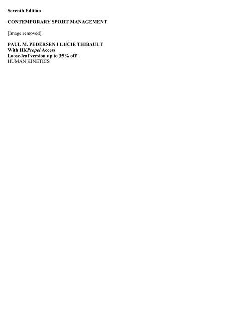 Book cover of Contemporary Sport Management (Seventh Edition)