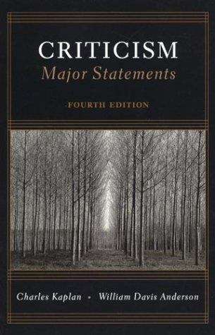 Criticism: Major Statements (4th edition)