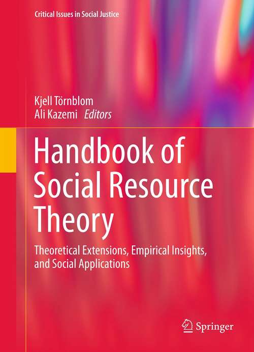 Book cover of Handbook of Social Resource Theory