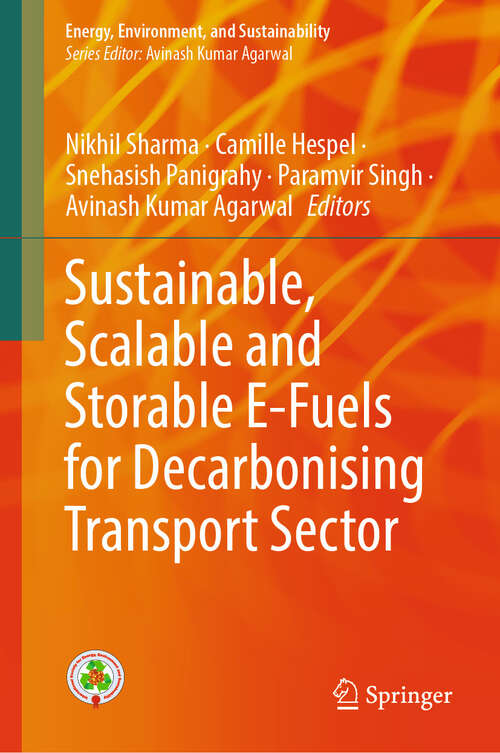Book cover of Sustainable, Scalable and Storable E-Fuels for Decarbonising Transport Sector (Energy, Environment, and Sustainability)
